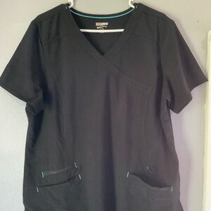 Women's Black Scrubstar Top, XL